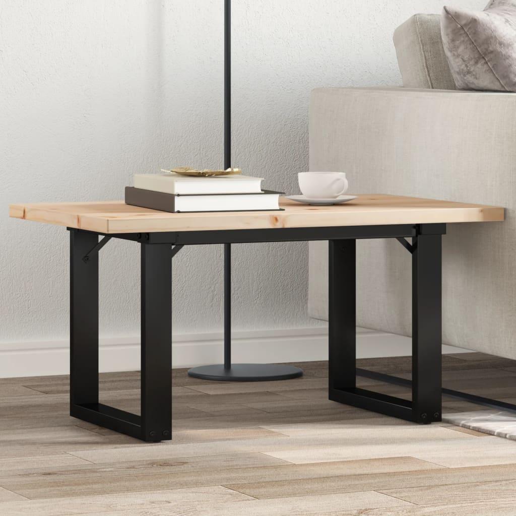Sofabord 80x50x40,5 cm O-stel massivt fyrretræ og stål