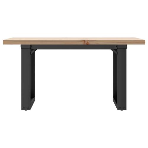 Sofabord 80x50x40,5 cm O-stel massivt fyrretræ og stål