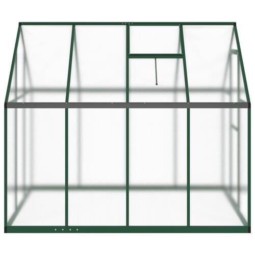 Drivhus med fundamentramme 224x169x195 cm aluminium grøn