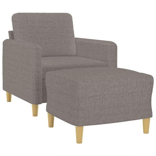 Sofastol med fodskammel 60 cm stof Gråbrun
