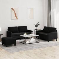 3 personers sofa med hynder velour sort