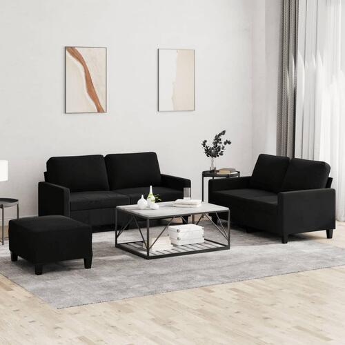 3 personers sofa med hynder velour sort