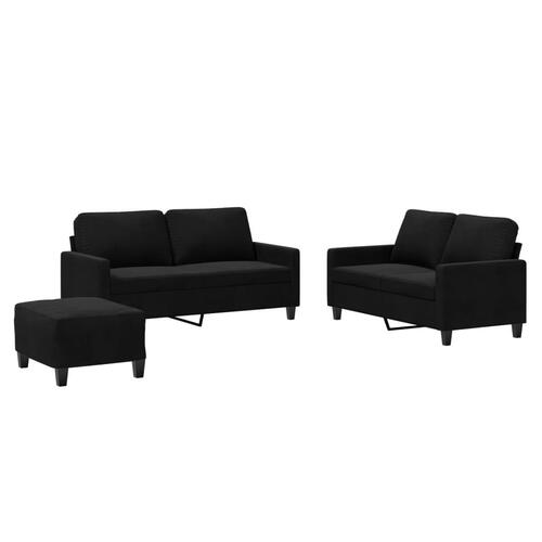 3 personers sofa med hynder velour sort