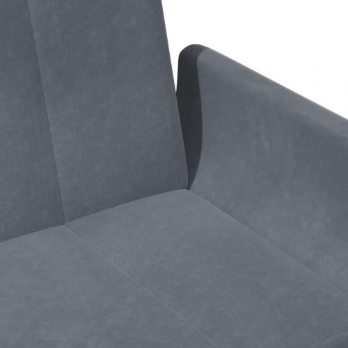 2-personers sovesofa med fodskammel velour mørkegrå