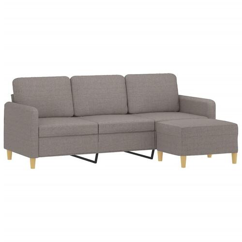 3-personers sofa med fodskammel 180 cm stof Gråbrun