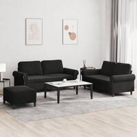 3 personers sofa med hynder velour sort