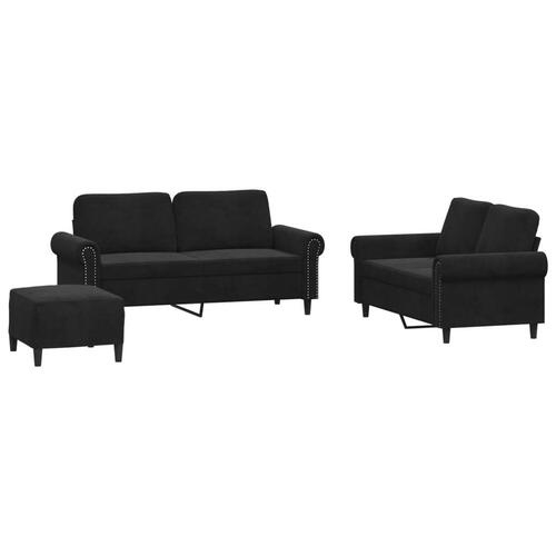 3 personers sofa med hynder velour sort