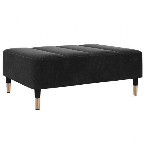 2-personers sovesofa med fodskammel velour sort