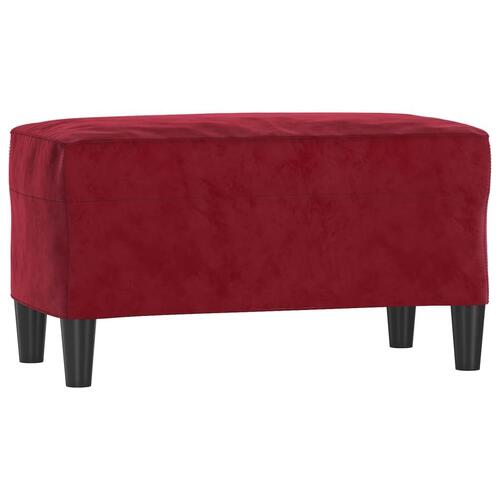 Bænk 70x35x41 cm velour vinrød