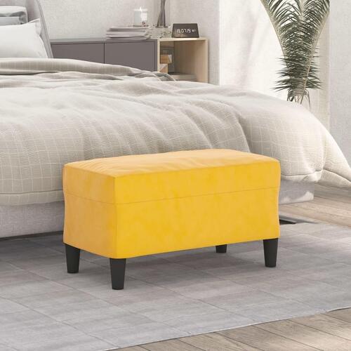 Bænk 70x35x41 cm velour gul