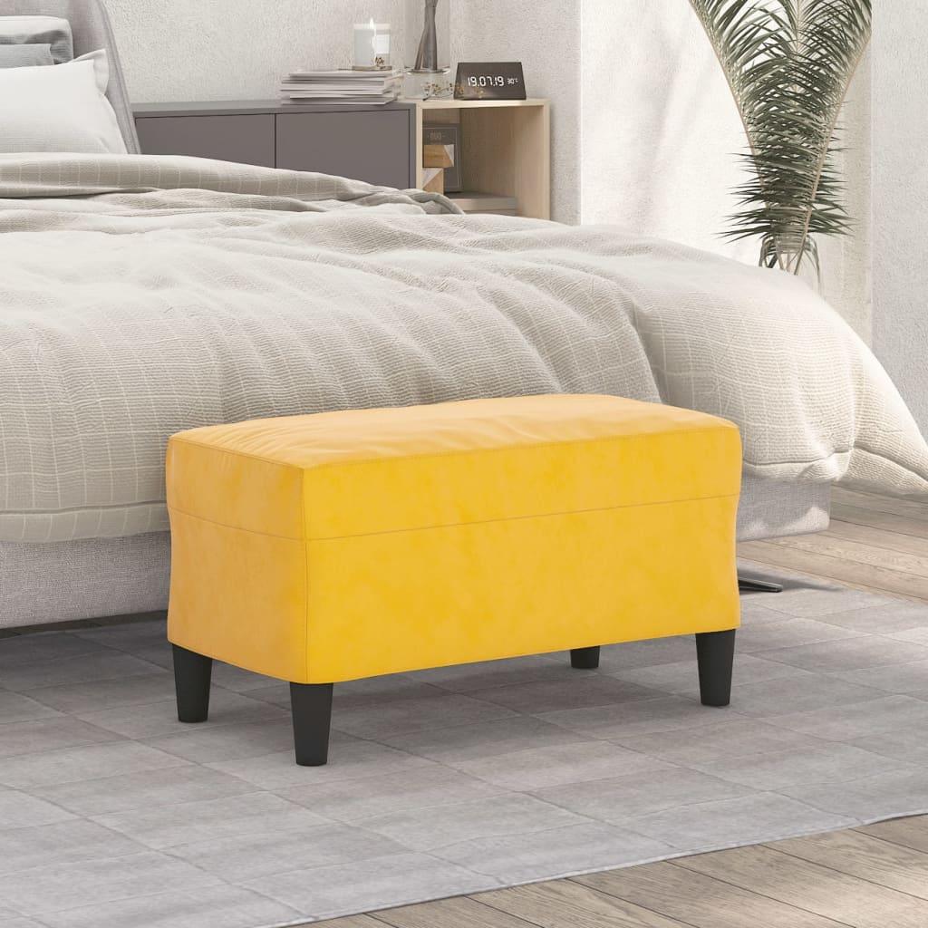 Bænk 70x35x41 cm velour gul