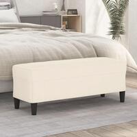 Bænk 100x35x41 cm velour cremefarvet