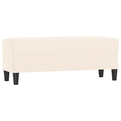 Bænk 100x35x41 cm velour cremefarvet