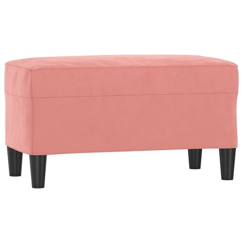 Bænk 70x35x41 cm velour lyserød