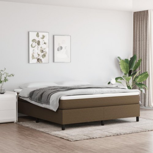 Kontinentalseng med madras 160×200 cm - stof, mørkebrun