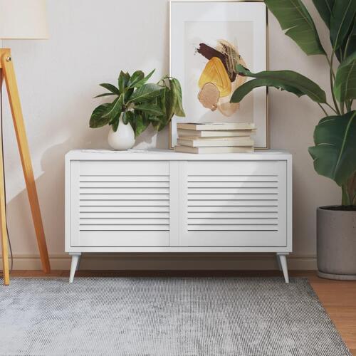 Skabslåger 2 stk. 39,5x49,4 cm lameldesign massivt fyr hvid