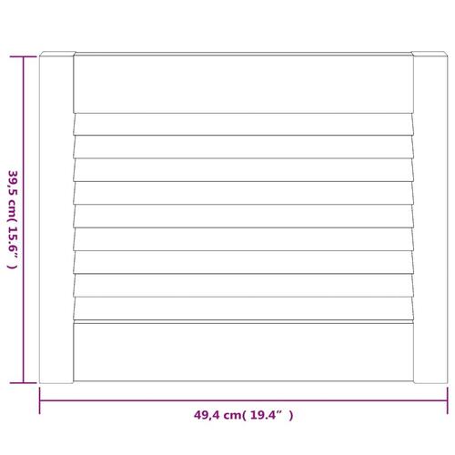 Skabslåger 2 stk. 39,5x49,4 cm lameldesign massivt fyr hvid