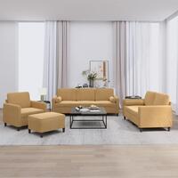 Sofasæt 4 dele med puder velour brun