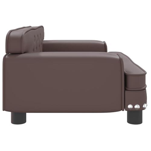 Sofa til børn 70x45x30 cm kunstlæder brun