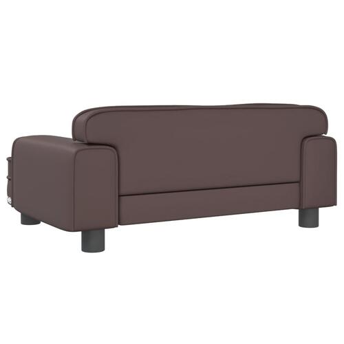 Sofa til børn 70x45x30 cm kunstlæder brun