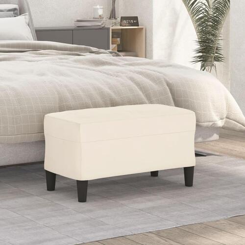 Bænk 70x35x41 cm velour cremefarvet
