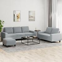 3 personers sofa stof lysegrå