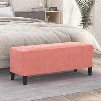 Bænk 100x35x41 cm velour lyserød