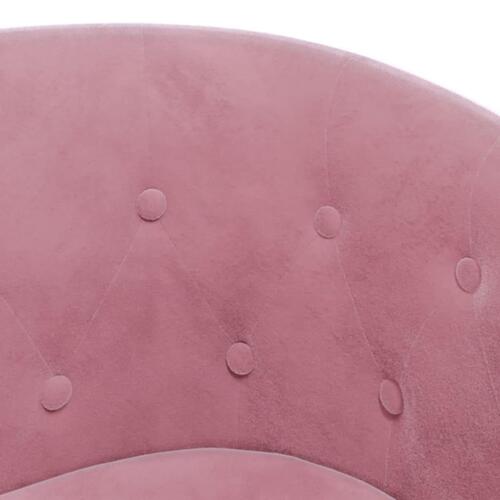 Lænestol med fodskammel velour pink