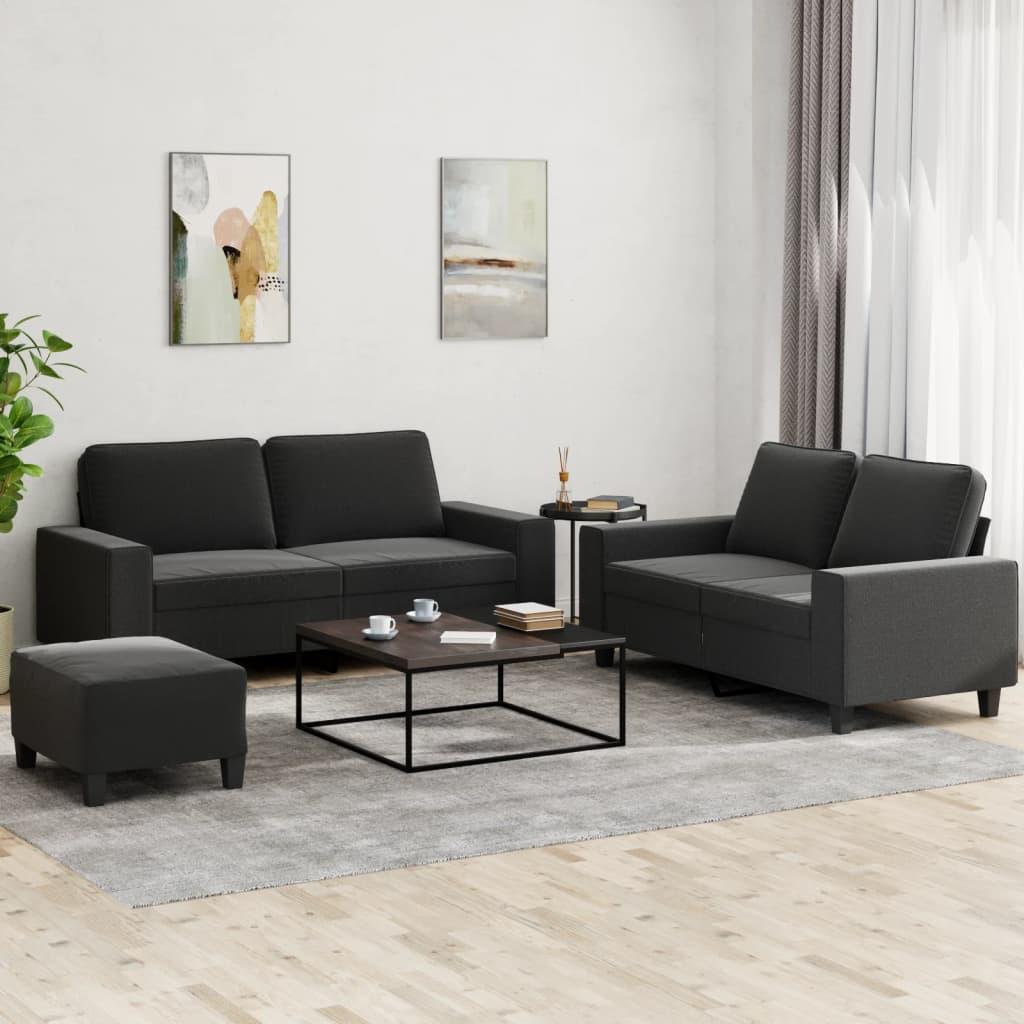 3 personers sofa stof sort