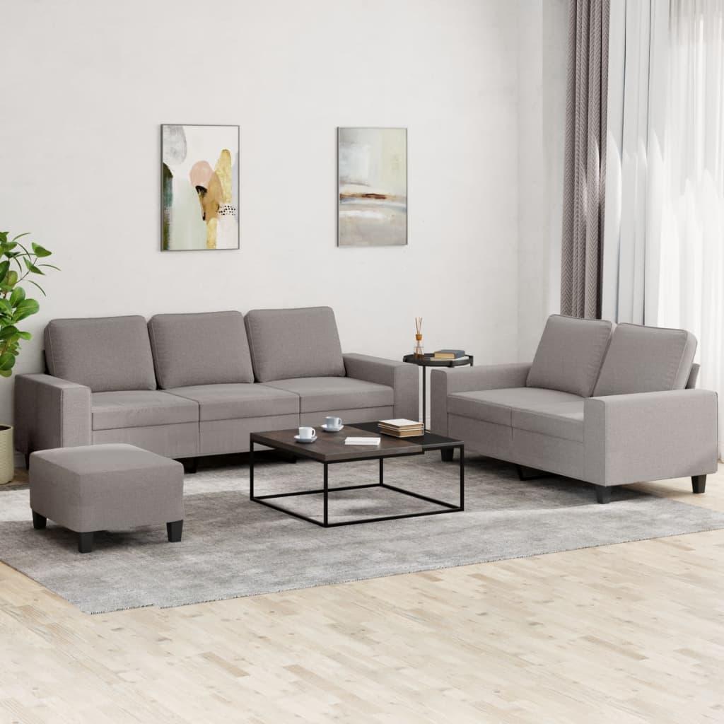 3 personers sofa stof gråbrun