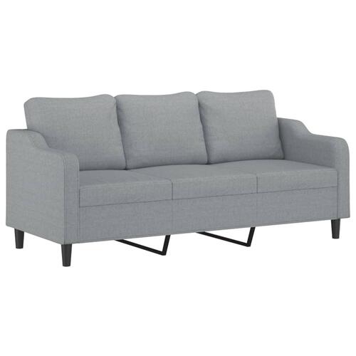 3 personers sofa med hynder stof lysegrå