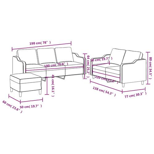 3 personers sofa med hynder stof lysegrå