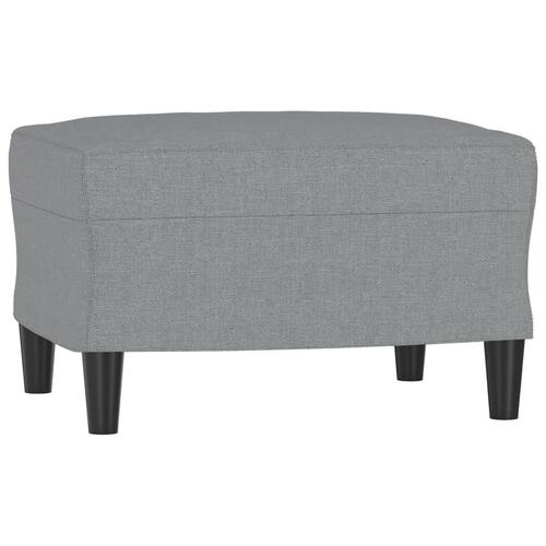 3-personers sofa med fodskammel 180 cm stof Lysegrå
