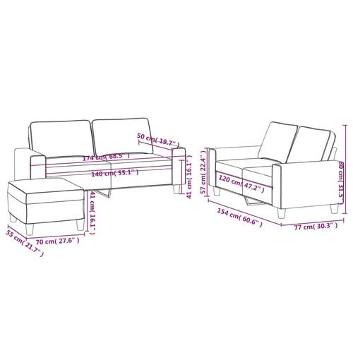 3 personers sofa stof mørkegrå