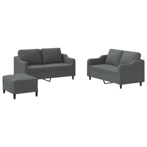 3 personers sofa med hynder stof mørkegrå