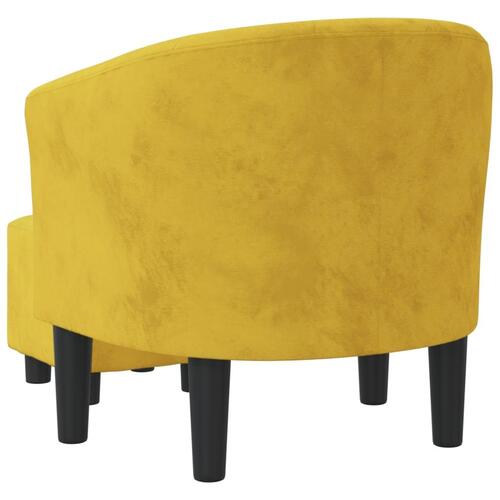 Lænestol med fodskammel velour gul