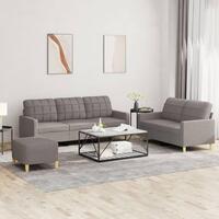 3 personers sofa med hynder stof gråbrun