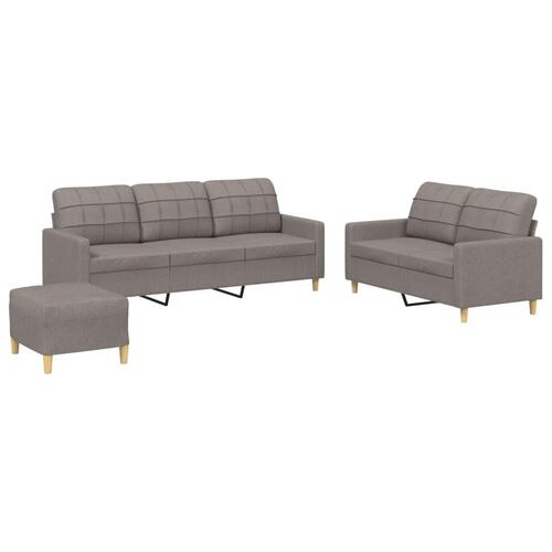 3 personers sofa med hynder stof gråbrun
