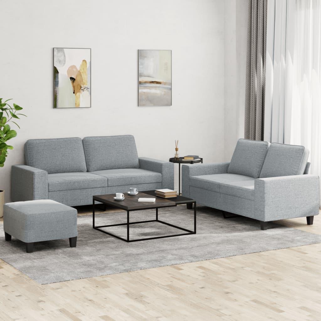 3 personers sofa stof lysegrå