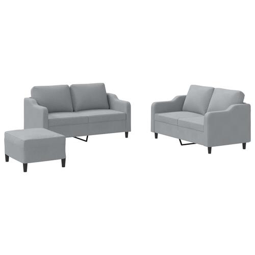 3 personers sofa med hynder stof lysegrå