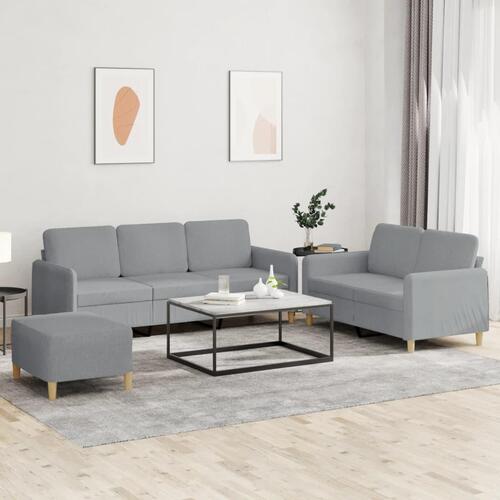 3 personers sofa med hynder stof lysegrå