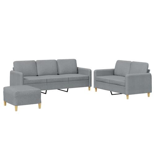 3 personers sofa med hynder stof lysegrå