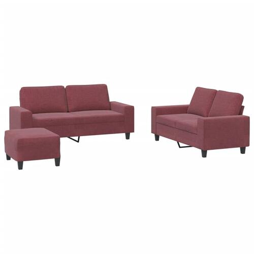 3 personers sofa stof vinrød