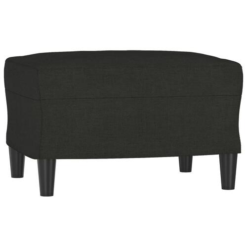 3-personers sofa med fodskammel 180 cm sort