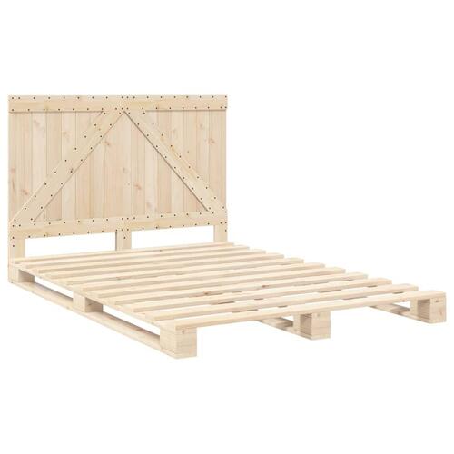 Sengeramme med sengegavl 140x200 cm massivt fyrretræ hvid