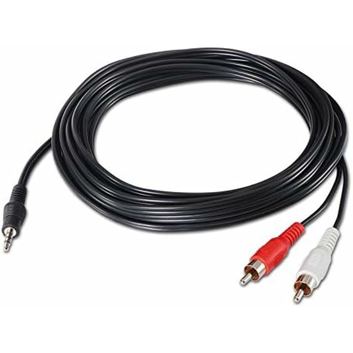 Jack til RCA kabel 3,5 mm til 2x RCA - NANOCABLE 10 m (sort)