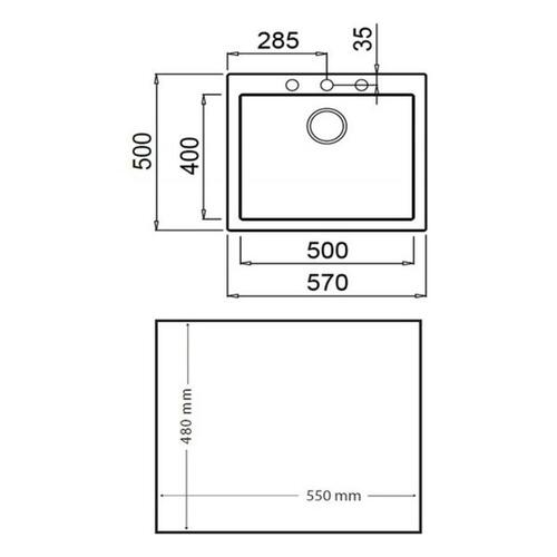 Vask med et rum Teka FORSQUARE 50 40 TG (60 cm)