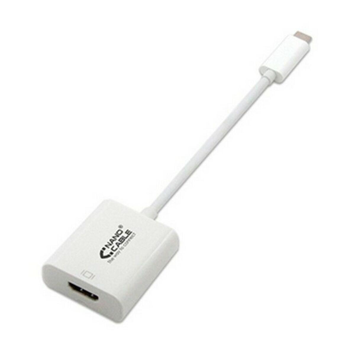 HDMI adapter USB-C til HDMI - NANOCABLE, 15 cm, hvid