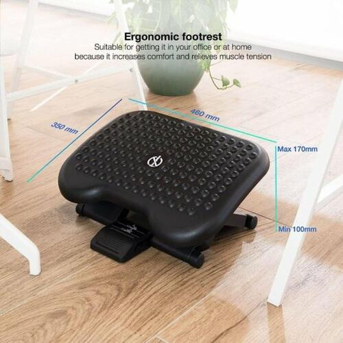 Fodstøtte TooQ TQFR0603-B Sort Justerbar Regulerbar