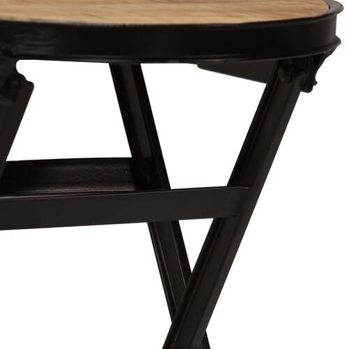 Skrivebord med foldbar taburet massivt mangotræ 115 x 50 x 76 cm
